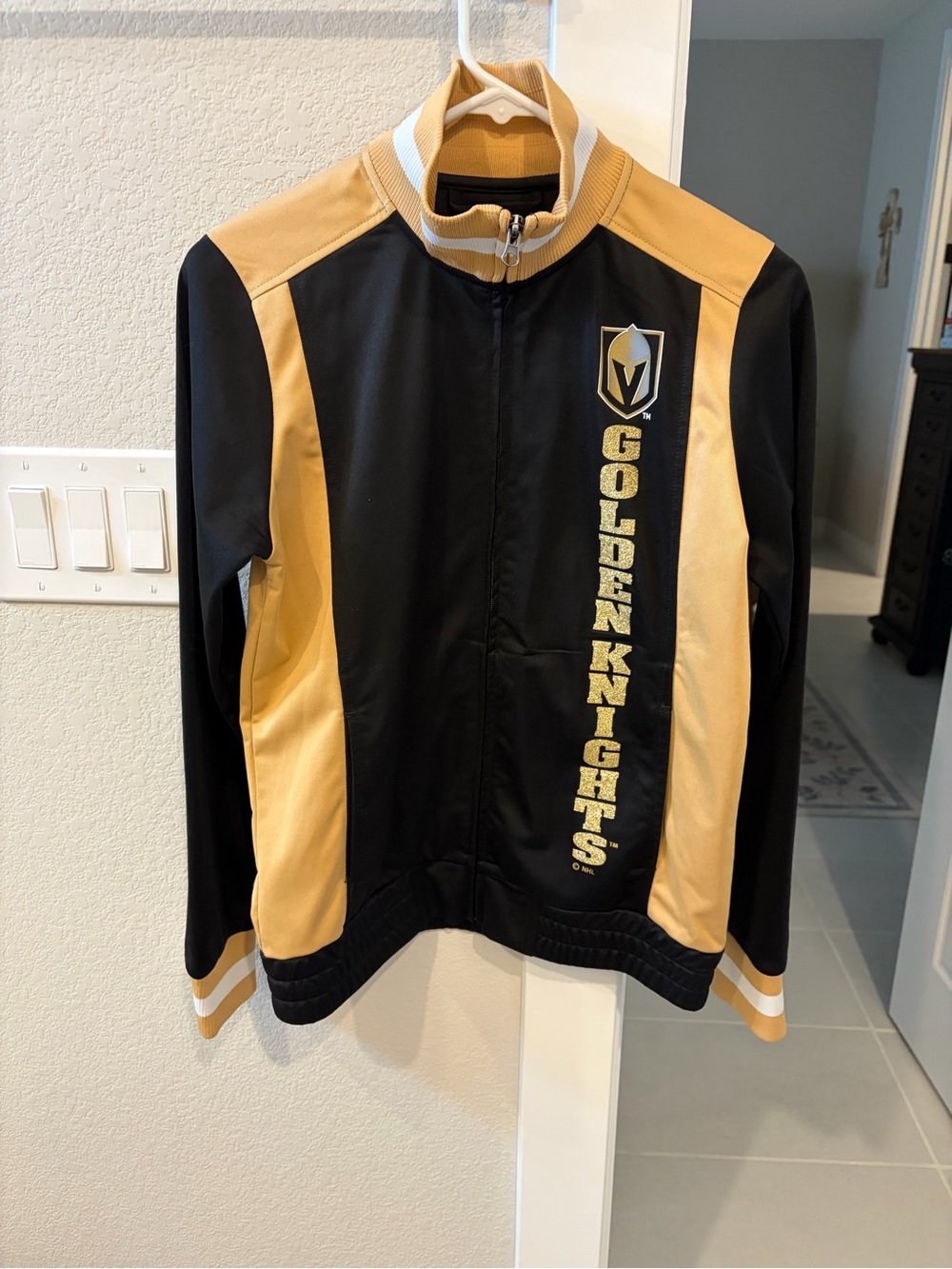 NHL Golden Knights Black and Gold Track Jacket
